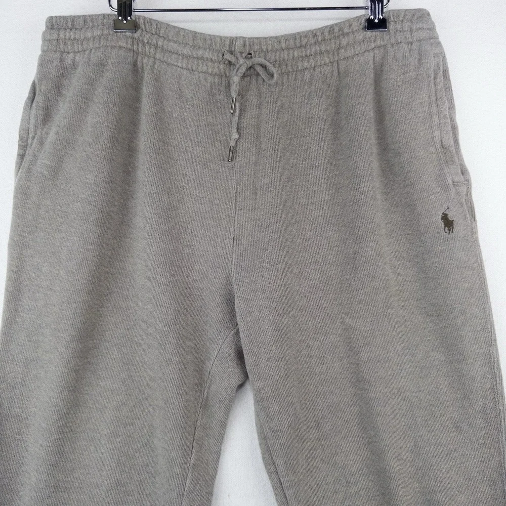 Polo Ralph Lauren Men's L Fleece Lounge Sweatpants Heather Tan Straight Leg 9